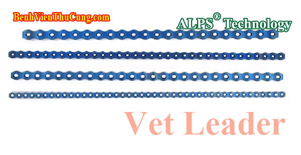 Thiết bị y tế : Nẹp xương khóa công nghệ ALPS phẫu thuật thú y Titan - Veterinary orthopedic bone locking plate Vet Leader NKMTR1530 15mm 30 lổ ( Advanced Locking Plate Systems )