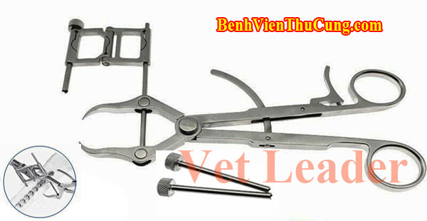 Thiết bị y tế phẫu thuật thú y : Kềm cố định vị trí khoan chuẩn thú y - Veterinary orthopedic aiming reduction forceps Vet Leader KCDK