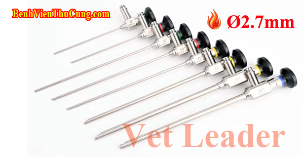Thiết bị vật tư y tế phẫu thuật thú y : Ống kính nội soi khớp, tai mũi họng 2.7x110mm góc nhìn 30° Vet Leader - Rigid Endoscope thương hiệu Vet Leader