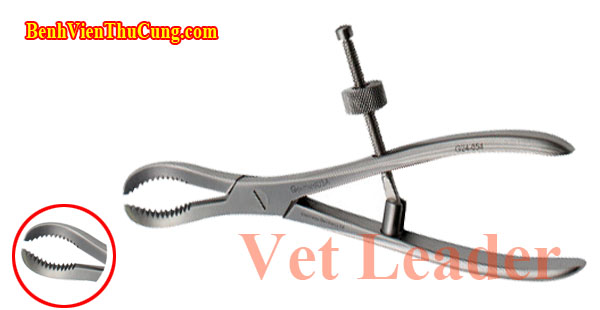 Thiết bị phẫu thuật y tế thú y : Kềm kẹp giữ xương càng cua thú y - Veterinary bone holding forceps with speedlock Vet Leader KC