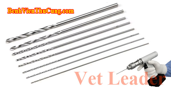 Thiết bị phẫu thuật y tế thú y : Mũi máy khoan xương thú y - Veterinary bone drill bit Vet Leader